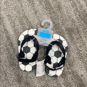 Brand New NWB Soccer Ball Print Boys FlipFlops